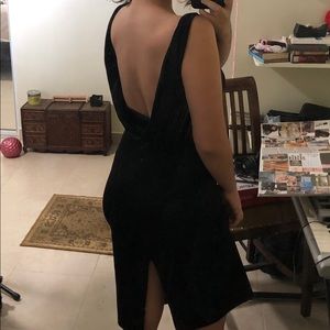 Black open back dress